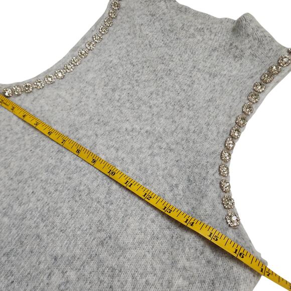 House of Harlow Womens Rhinestone Sleeveless Mock Neck Sweater Large Wool Blend - Picture 7 of 10